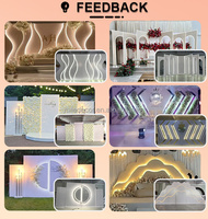 Support de fond en PVC personnalisé JINDA avec éclairage LED, support de fleurs, arche de mariage, décoration de fond blanc
