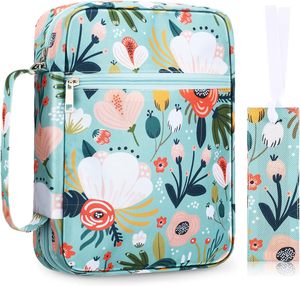 Funda para Biblia de Cuero PU Rosa de Gran Capacidad con Diseño Floral en Relieve, Bolsa para Libros Bíblicos para Mujeres y Hombres, Muestra Gratis - Product Image 1