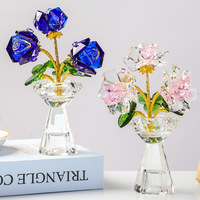 Honneur de cristal personnalisé fleur de cristal lumière luxe et Simple comptoir décoration ornements fleur de cristal