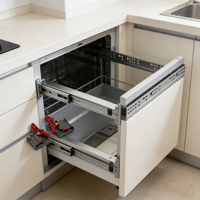 Glissières de tiroir à extension complète 450 mm, robustes, à fermeture amortie, pour meubles de cuisine