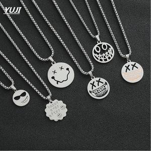 크로스보더 티타늄 스틸 목걸이 롱 트렌디 유니섹스 목걸이 미니멀리스트 스테인리스 스틸 목걸이 힙합 펜던트 - Product Image 1
