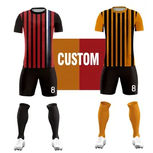 Conjunto de Camiseta de Fútbol Transpirable Personalizada, Uniforme de Fútbol con Nombre y Número, Diseño de Chevron, Ropa Deportiva Unisex WLY - Product Image 3