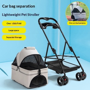 <span class=keywords><strong>Poussette</strong></span> pliable légère et portable pour animaux de compagnie, chiens, chats, petits animaux, usage professionnel, avec un seul bouton, pour les voyages <span class=keywords><strong>en</strong></span> plein air - Product Image 4