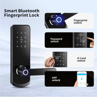 Cerradura Electrónica Digital Inteligente Biométrica de Seguridad Tuya Wifi de Aluminio con Huella Dactilar y Almacenamiento en la Nube para Madera/Acero, Seguridad Grado C
