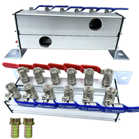 Collecteur d'eau de refroidissement à connexion rapide 6 voies avec robinet à bille pour machine de moulage par injection plastique