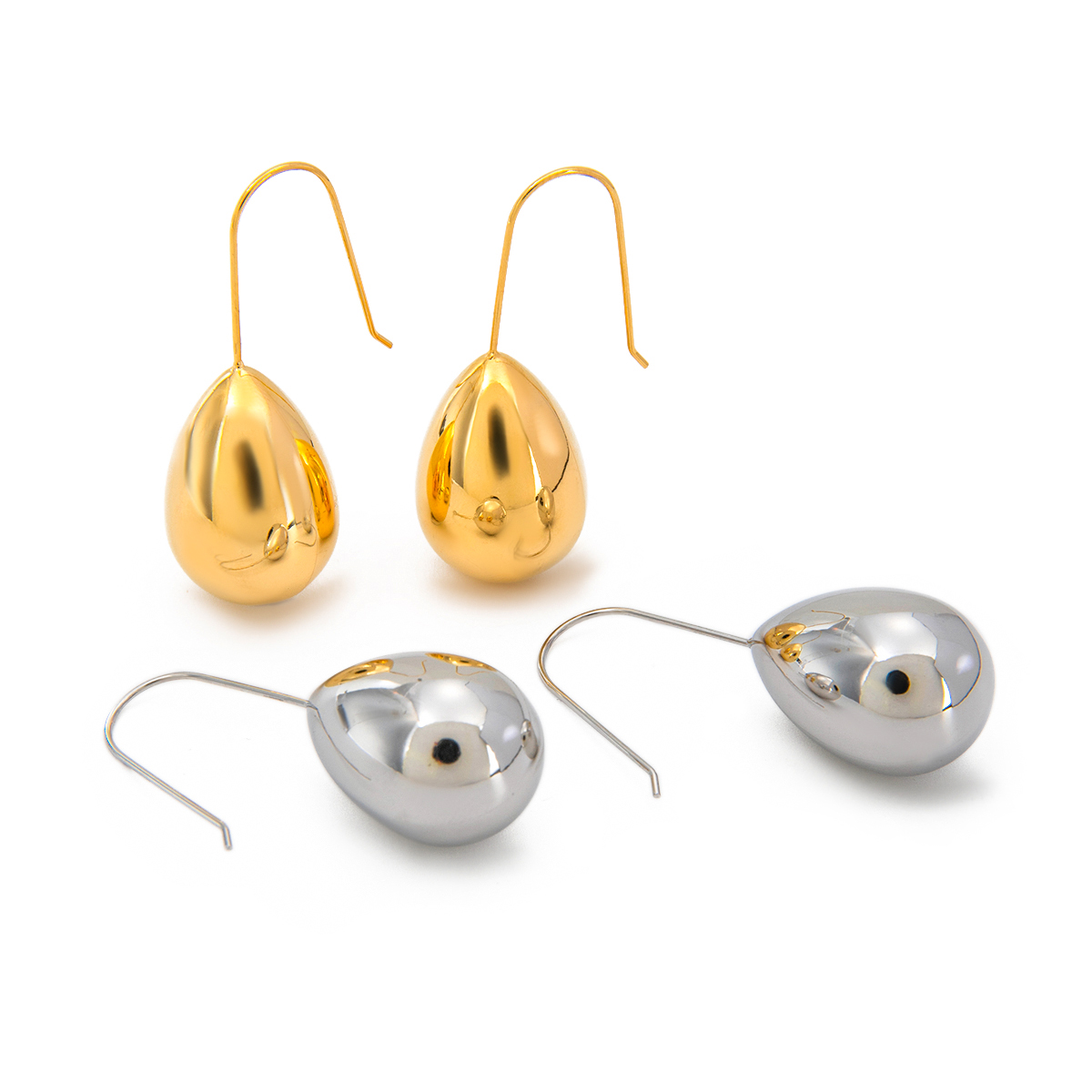 water drop large earring - gold