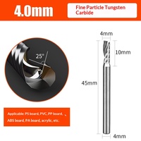 Jeu de fraises spirales à une dent, outils de découpe CNC en carbure de tungstène pour gravure 2D/3D sur acrylique, PP, PVC et plastique