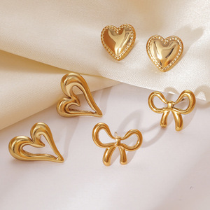 Pendientes de Acero Inoxidable EH288 con Forma de Corazón, Lazo, Estrella y <span class=keywords><strong>Espigas</strong></span> de <span class=keywords><strong>Trigo</strong></span> - Product Image 2