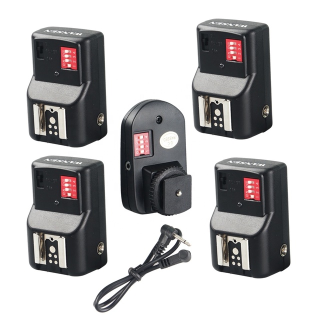PT-16GY Wireless Remote Speedlite Flash Trigger + 4 Receivers for Canon Nikon Pentax Olympus DSLR Flashlight Synchronizer