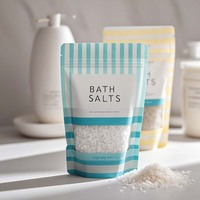 Sac d'emballage avec fermeture éclair en plastique debout personnalisé numérique imprimé en gros pour sceller à chaud le sel de mer de sel de bain