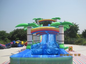 Tobogán Acuático Inflable de PVC con Forma de Palmera para Niños, Alquiler Comercial para Fiestas al Aire Libre - Product Image 2