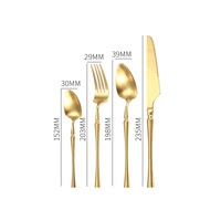 Ensemble de couverts en acier inoxydable 4 pièces, manches de couleur classique, finition mate durable, style américain, vaisselle pour la restauration