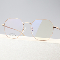 Penjualan Langsung Dari Produsen Bingkai Kacamata Oval Full-Frame Retro Desain Titanium Modis Warna Emas Dewasa Unisex Model 4012