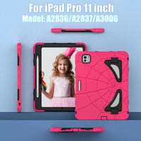 Coque de protection antichoc en silicone pour iPad Pro 11 2024 2025 avec béquille pliable et support pour stylet