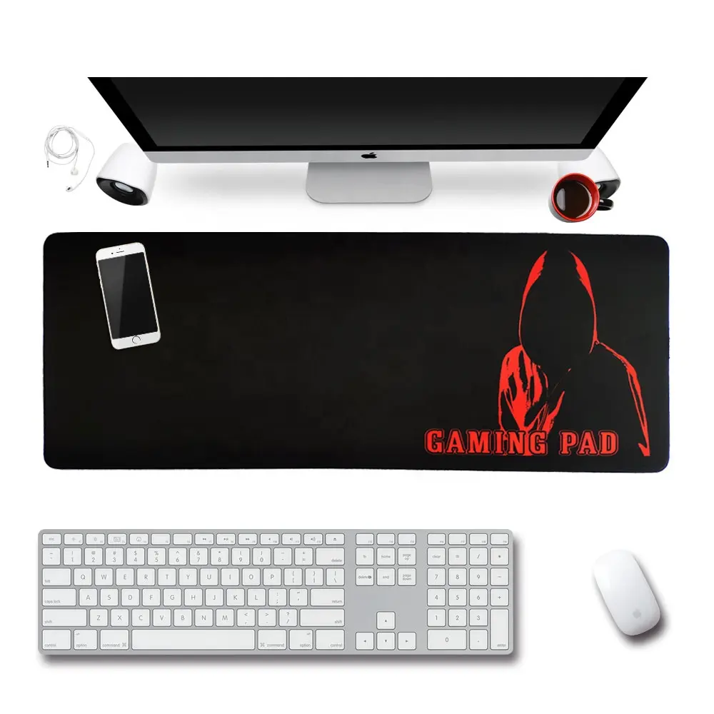 HX Bantalan Mouse Gaming, Alas Keyboard Ukuran Besar Tidak Licin Logo Kustom Deskmat