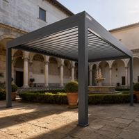 Pergola en aluminium Jiake 6063-T5 avec toit à lames motorisées pour jardin cloître médiéval, patio, espace extérieur, gazebo, pavillon