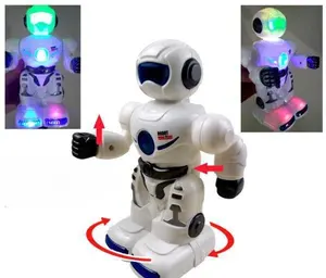 Le robot universel musical clignotant électrique de vente chaude tourne automatiquement le jouet d'exportation