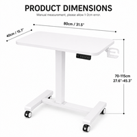 Bureau debout électrique réglable en hauteur AOR de luxe en métal, à colonne unique, mobilier de bureau moderne à une jambe pour chambre à coucher