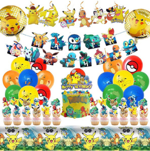 2025 enfants bébé <span class=keywords><strong>anniversaire</strong></span> thème ballon <span class=keywords><strong>Pikachu</strong></span> ensemble Kit fête fournitures joyeux <span class=keywords><strong>anniversaire</strong></span> décoration pour garçon fille - Product Image 1