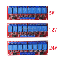 Nouveau module relais 1, 2, 4, 8 canaux 5V 12V 24V avec optocoupleur rouge isolé et déclenchement par niveau haut/bas