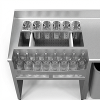 Stasiun Koktail All-in-One dengan Icewell 80L, Pembersih Gelas, Set Bumbu, Unit Bar dari Baja Tahan Karat 304L Food-Grade