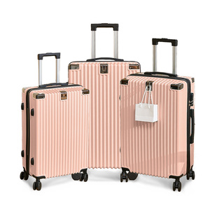Stylish 3-Piece 20/24/28-Inch 3-in-1 Rolling <strong>Suitcase</strong> <strong>Lightweight</strong> and Waterproof Luggage Modern Style PC Material Wholesale - Product Image 1