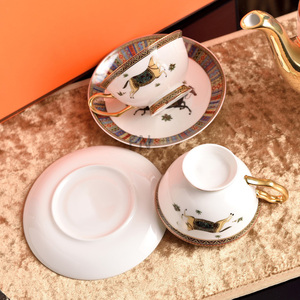 Best Selling Nordic Luxury Horse Patterned Eco-Friendly <b>Bone</b> <b>China</b> <b>Tea</b> <b>Set</b> with Custom Logo - Product Image 2