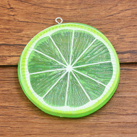 Pendentif en résine 3D coloré de 49*53mm, simulation de fruits (pamplemousse, citron vert, citron) pour accessoires de bijoux DIY