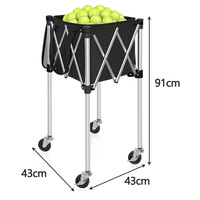 Pickleball Ball Caddy Chariot à roues Pickleball Équipement pour l'entraînement d'entraînement Tennis Ball Hopper Caddy