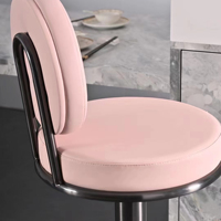Hot Selling Edelstahl Drehbarer drehbarer Barhocker Gepolsterter Sitz Küchen insel Rosa Bar stühle Für Zuhause