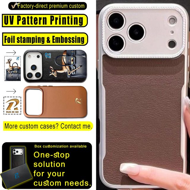 Customised Phone Case PU Leather Shockproof for iPhone Solid Color
