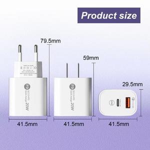 حار مزدوج منفذ Usb هاتف 13 14 15 16 محول 20 واط USB C QC شاحن سريع لنا توصيل الجدار A + C لهواتف أندرويد - Product Image 5
