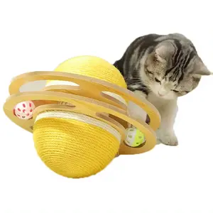 Fabricantes al por mayor juguetes para gatos Tabla de rascar para gatos autocurativa, garras de molienda de planetas
