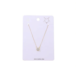 Collana con Diamante Rotondo in Acciaio Inossidabile 47653 - Product Image 1