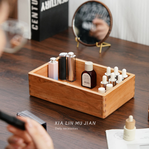 <b>Custom</b> Made Wooden Desktop Storage Box Lidless Cosmetic Organizer For Makeup And <b>Lipstick</b> Storage Eco Friendly - Product Image 1