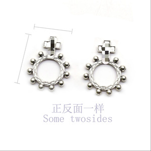 Vintage Cross <b>Beaded</b> Ring Zinc Alloy Charms Irregular Ancient Silver and Bronze Unisex Jewelry Accessories for DIY <b>Bracelet</b> - Product Image 3