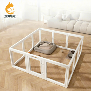 Faltbares Kunststoff-Haustiergehege mit Modernem Design Sichere Transparente Paneele Abschließbare Tür Einfach zu Reinigen für Innen-/Außenbereich - Product Image 2
