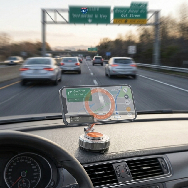 Magnetic Vacuum Car Phone Mount | N52 Strong Magnet 3-Axis | 360° Foldable Zinc Alloy Stand | X65 Dashboard Mobile Phone Holder