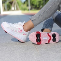 Chaussures à roulettes détachables à double usage pour enfants, respirantes et légères, pour garçons et filles, patinage en plein air