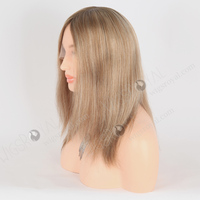 Petite casquette la plus réaliste de 21 perruques de luxe Remy Virgin Hair Black Brown Blonde Highlights Ombre Balayage Cher Double Drawn Wigs