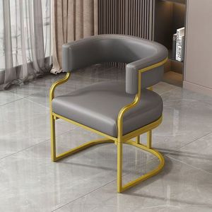 Light Luxury Steel PU Leather Dining Chairs-Convertible & Portable for Home Hotels Nail Salons & Dressing <b>Tables</b> - Product Image 4