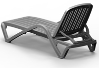Chaise longue inclinable réglable en plastique, transat de piscine résistant aux intempéries pour patio, jardin et cour arrière