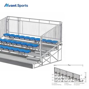 Avant Sports Stadium Tribuna permanente Tribuna Asientos Campo de fútbol Gradas escalonadas Sistema de asientos de blanqueador de metal - Product Image 1