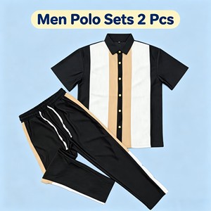 Completo da Uomo Estivo MXJ016 da 8,5 Dollari: Polo con Zip e <span class=keywords><strong>Pantaloni</strong></span> Lunghi, Set 2 Pezzi Casual per Tutti i Giorni, <span class=keywords><strong>Tuta</strong></span> Sportiva da Jogging - Product Image 5
