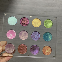 Boîte de palettes d'ombres à paupières en acrylique rechargeables de 42 couleurs, organisateur de maquillage magnétique, empilable, taille des trous de 27 mm