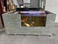 Aquarium mobile en acier inoxydable pour poissons, aquarium hors sol avec système de filtration, aménagement paysager et décoration de terrasse.