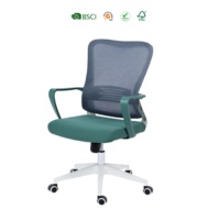 Chaise de bureau ergonomique moderne-Chaise de direction en maille avec support lombaire et base pivotante, mobilier de bureau