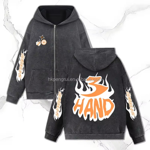 Sweat à capuche personnalisé pour homme, imprimé sérigraphié, brodé, uni, écologique, 100 % coton éponge épais, coupe classique, avec fermeture éclair, pour l'hiver - Product Image 1