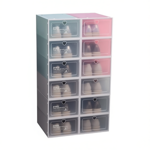 Boîtes à chaussures Myrva, lot de 4, empilables, en plastique, pour l'organisation des chaussures à la maison, design rectangulaire - Product Image 1