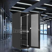 Armoire serveur JINZHIAR 42U en acier noir avec porte vitrée, PDU, quatre ventilateurs, étagère, équipement de centre de données, armoire réseau, stock 19' 1000kg